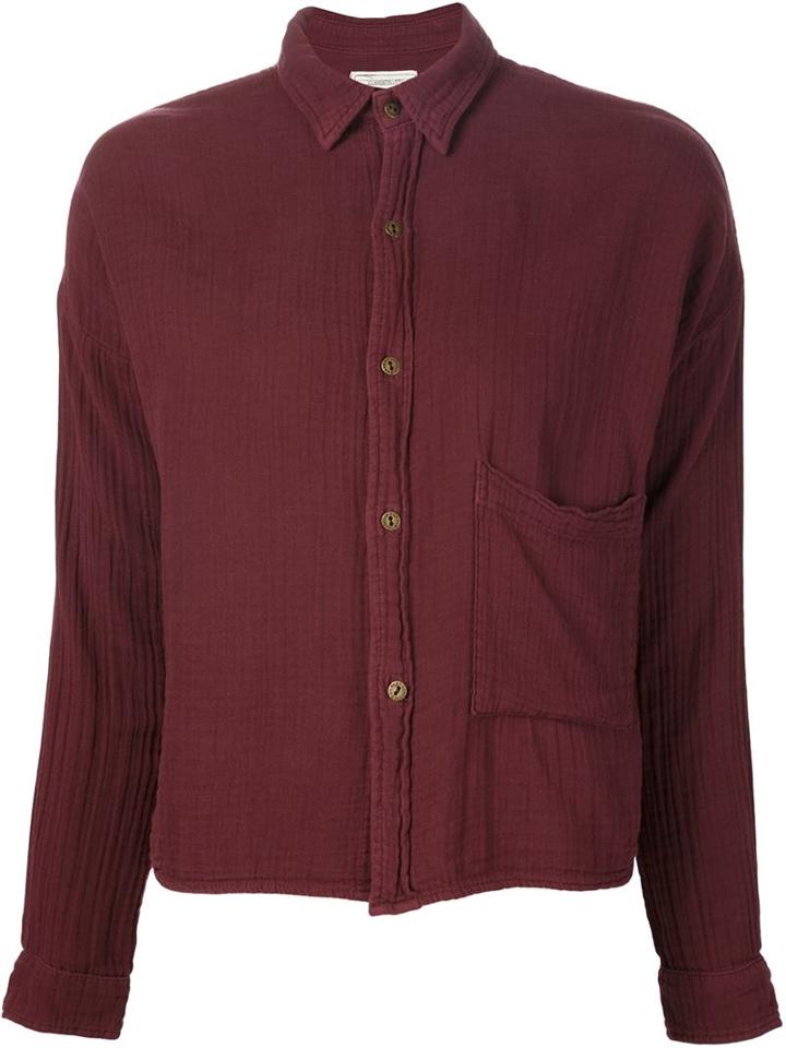 Current/elliott Boxy Fit Cropped Shirt, Women's, Size: 0, Red, Cotton