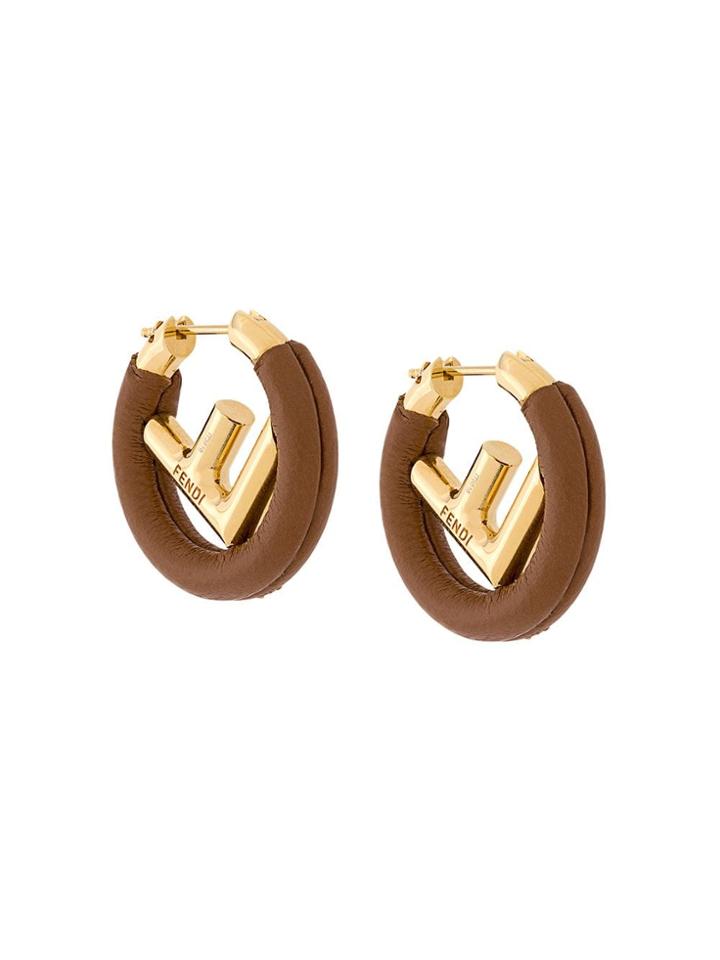 Fendi Logo Hoops - Brown
