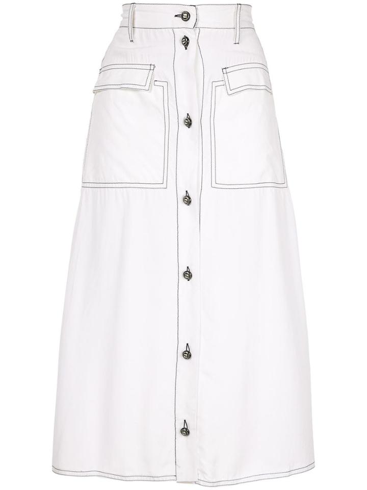 Fendi Pre-owned Long Skirt - White