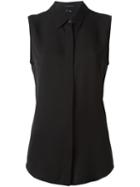 Theory Sleeveless Shirt, Women's, Size: Medium, Black, Silk
