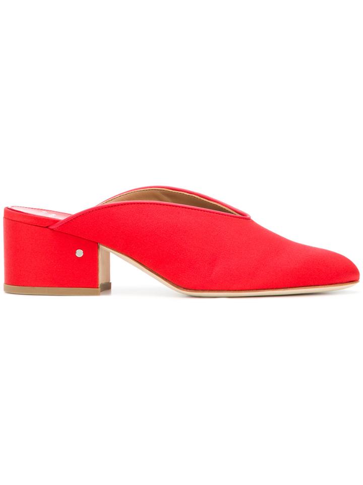 Laurence Dacade Pointed Toe Block Heel Mules - Red