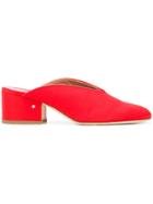 Laurence Dacade Pointed Toe Block Heel Mules - Red