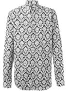 Dolce & Gabbana Floral Print Shirt, Men's, Size: 39, Black, Cotton