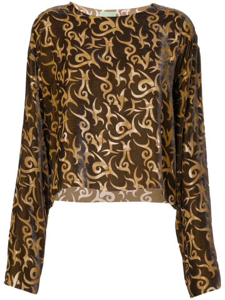 Aries Printed Blouse - Brown