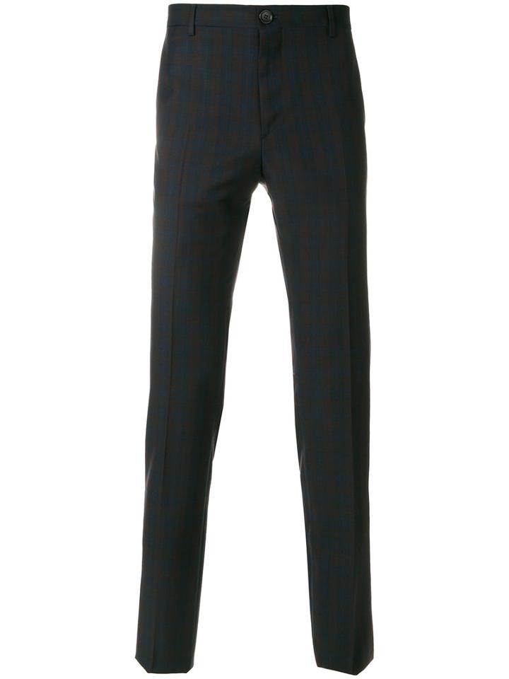 Ps By Paul Smith - Checked Trousers - Men - Acetate/viscose/wool - 34, Blue, Acetate/viscose/wool