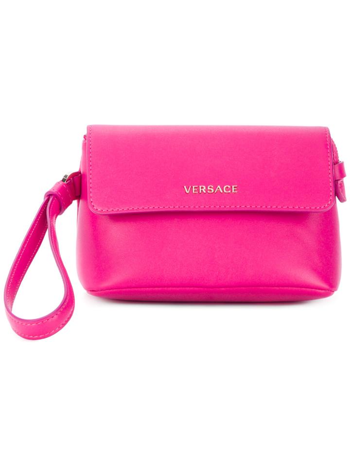 Versace Small Wristlet Clutch Bag - Pink & Purple