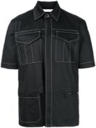 Delada Short Sleeve Denim Shirt Jacket - Black