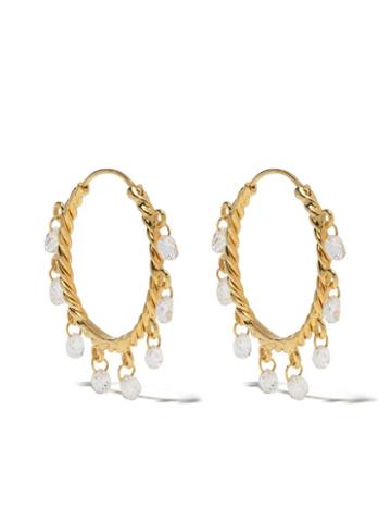 Patcharavipa 18kt Yellow Gold Butterfly Diamond Hoops
