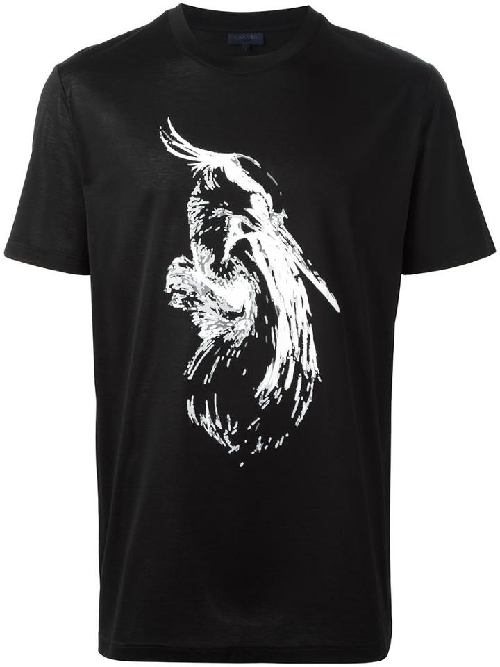 Lanvin 'crane' T-shirt, Men's, Size: Medium, Black, Cotton