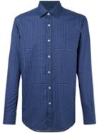 Canali Slim-fit Patterned Shirt, Men's, Size: Xxl, Blue, Cotton