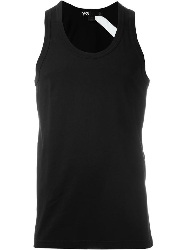 Y-3 Logo Print Tank Top, Men's, Size: Xl, Black, Cotton
