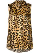 Adam Lippes Leopard Print Sleeveless Blouse - Brown