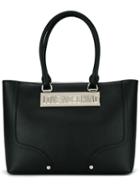 Love Moschino Logo Plaque Big Tote, Women's, Black, Pvc
