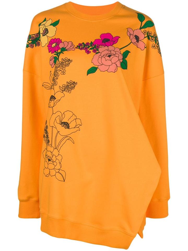 Vivetta Floral Print Oversized Sweatshirt - Yellow & Orange