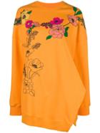 Vivetta Floral Print Oversized Sweatshirt - Yellow & Orange