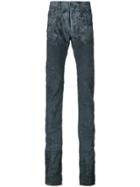 Diesel Black Gold Elongated Distressed Jeans - Grey