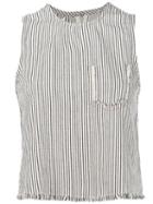 T By Alexander Wang Striped Top, Women's, Size: 0, White, Cotton