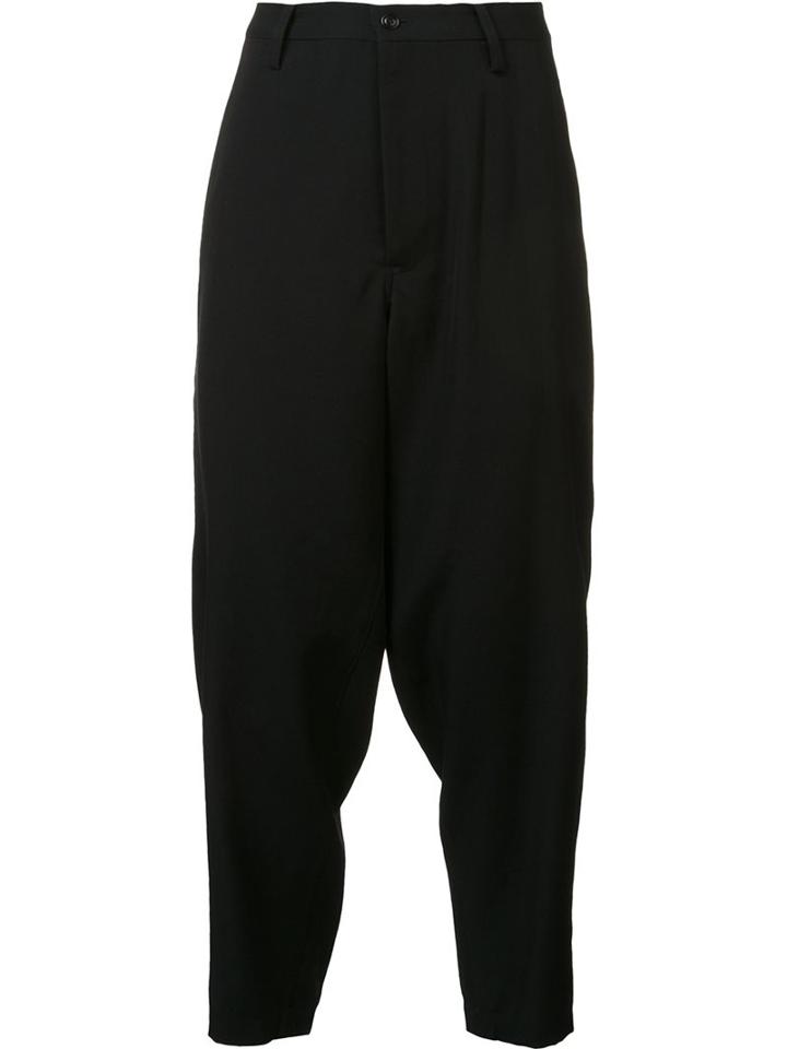 Yohji Yamamoto 'out Pocket Buckle' Trousers, Men's, Size: 4, Black, Wool