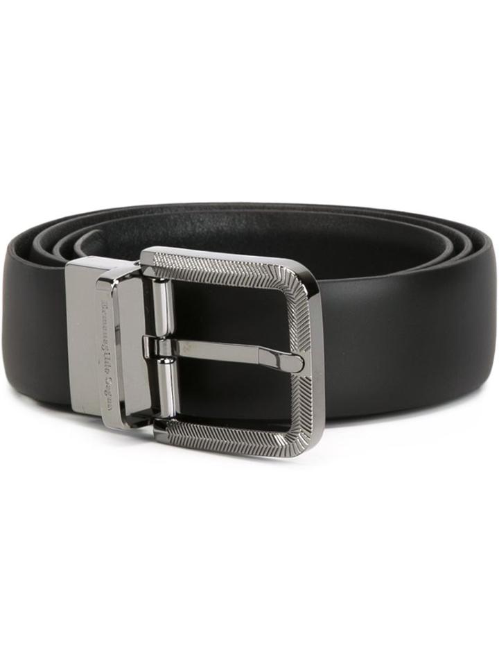 Ermenegildo Zegna Classic Belt, Men's, Size: 90, Black, Calf Leather