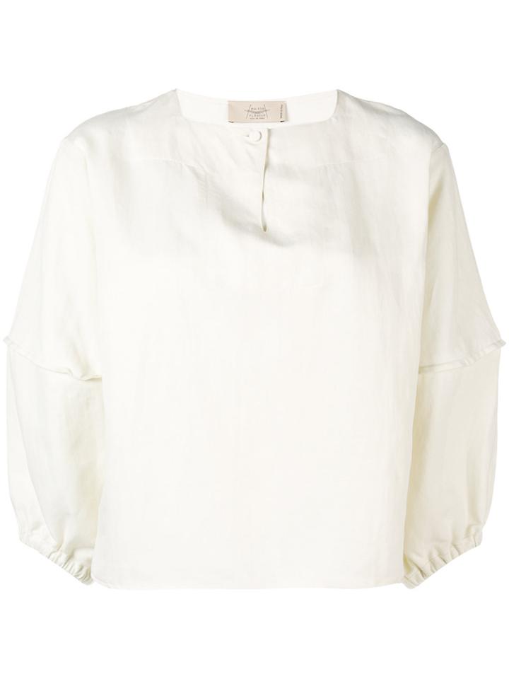 Maison Flaneur Square Neck Blouse - White