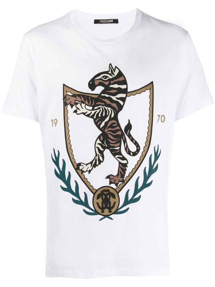 Roberto Cavalli Chimera Crest Print T-shirt - White