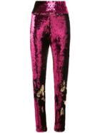 Alexandre Vauthier Glitter High-waisted Trousers - Pink & Purple