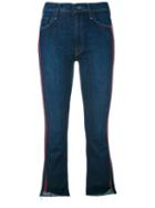 Mother - Side Stripe Cropped Jeans - Women - Cotton/polyester/spandex/elastane - 28, Blue, Cotton/polyester/spandex/elastane