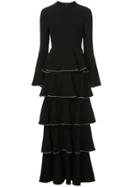 Rachel Zoe Frill Layered Maxi Dress - Black