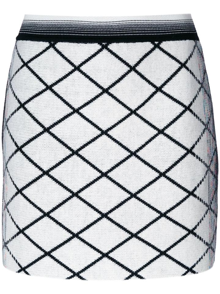 Missoni - Diamond Patterned Mini Skirt - Women - Nylon/wool - 38, White, Nylon/wool