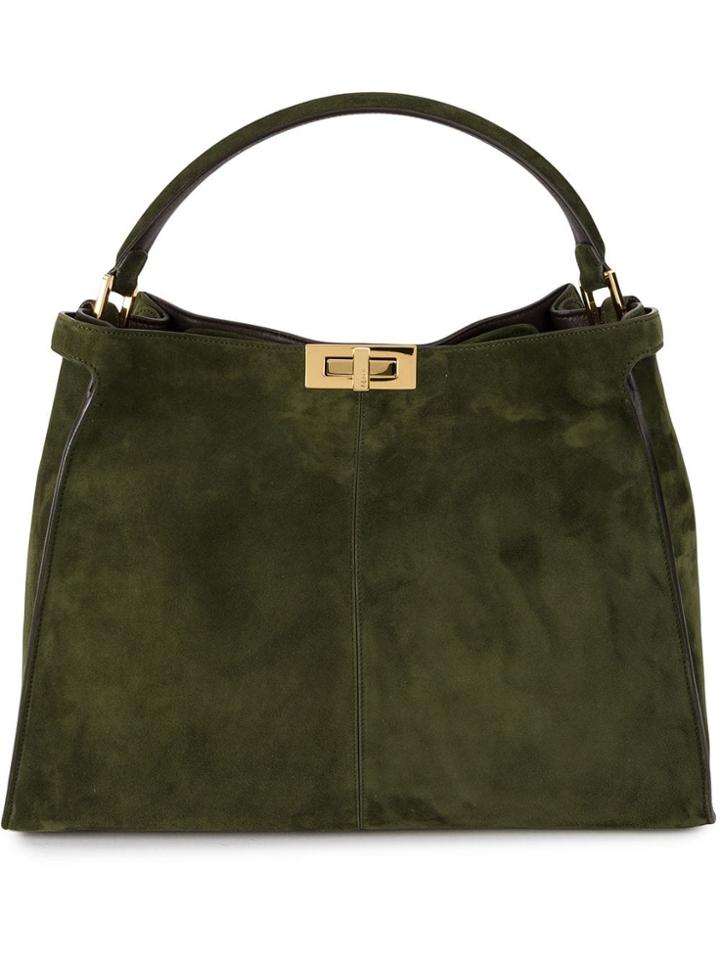 Fendi Fendi 8bn304a5k1 F14tr Amzz+mog. Pan+os Suede/leather - Green
