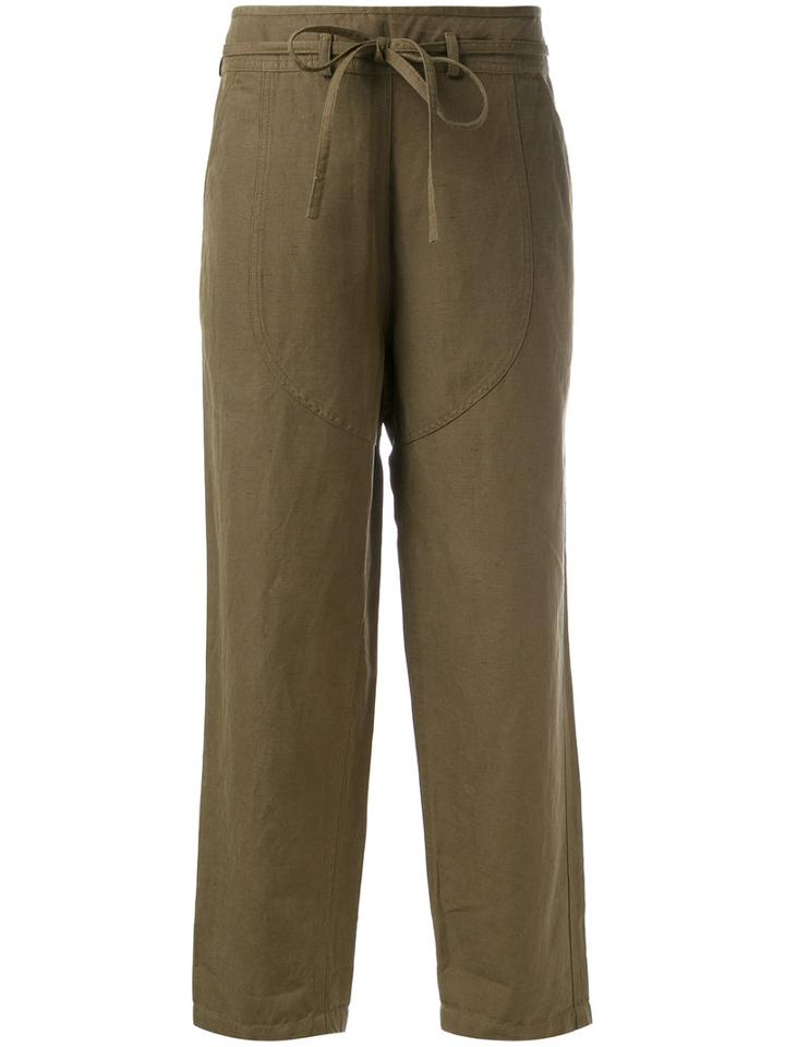 Ulla Johnson Loose Fitting Cargo Trouser, Women's, Size: 4, Green, Cotton/linen/flax