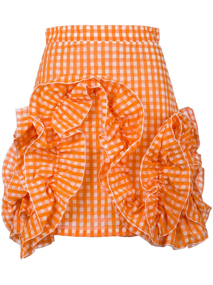 Msgm Ruffled Skirt, Women's, Size: 38, White, Cotton/polyamide/polyester