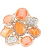 Pascia Diamante Opal Ring, Women's, Size: 53, Metallic, Gold