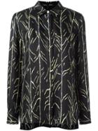 Proenza Schouler Branch Print Shirt, Women's, Size: 6, Black, Silk/viscose
