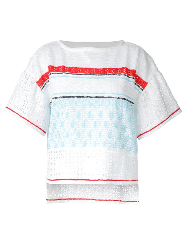 Coohem - Lightweight Knit Top - Women - Linen/flax/nylon/polyester - 36, White, Linen/flax/nylon/polyester