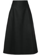 Lanvin Striped Knitted A-line Skirt - Black