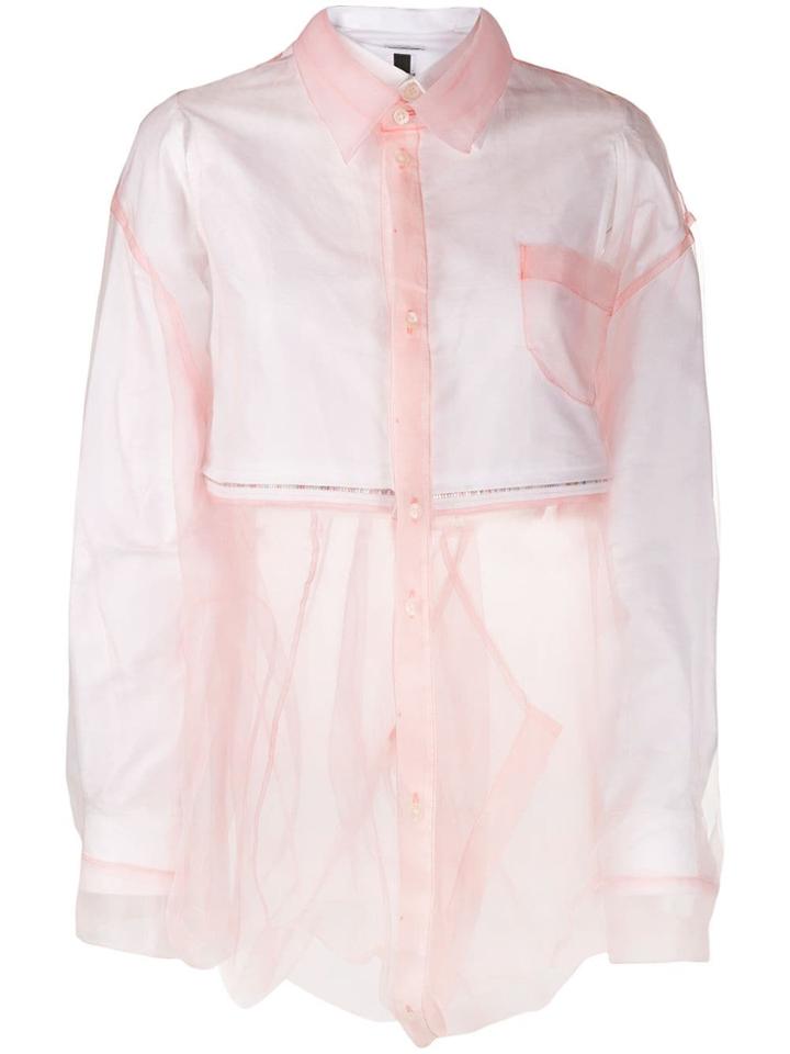 Facetasm Layered Button Shirt - Pink