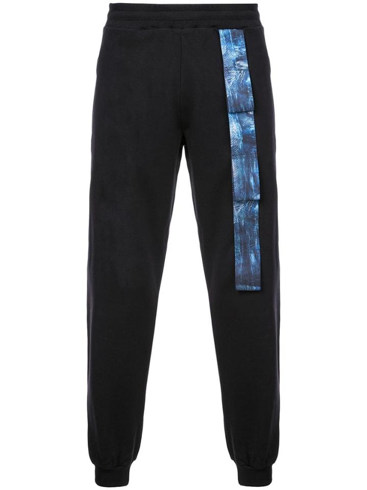 Cottweiler Contrast Patch Stripe Track Pants - Black