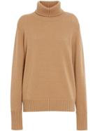 Burberry Embroidered Crest Cashmere Roll-neck Sweater - Neutrals