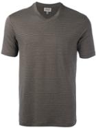 Armani Collezioni Printed V-neck T-shirt, Men's, Size: Xxl, Black, Spandex/elastane/viscose