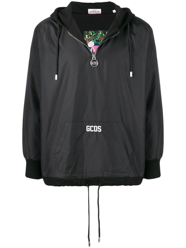 Gcds Logo Hooded Jacket - Black