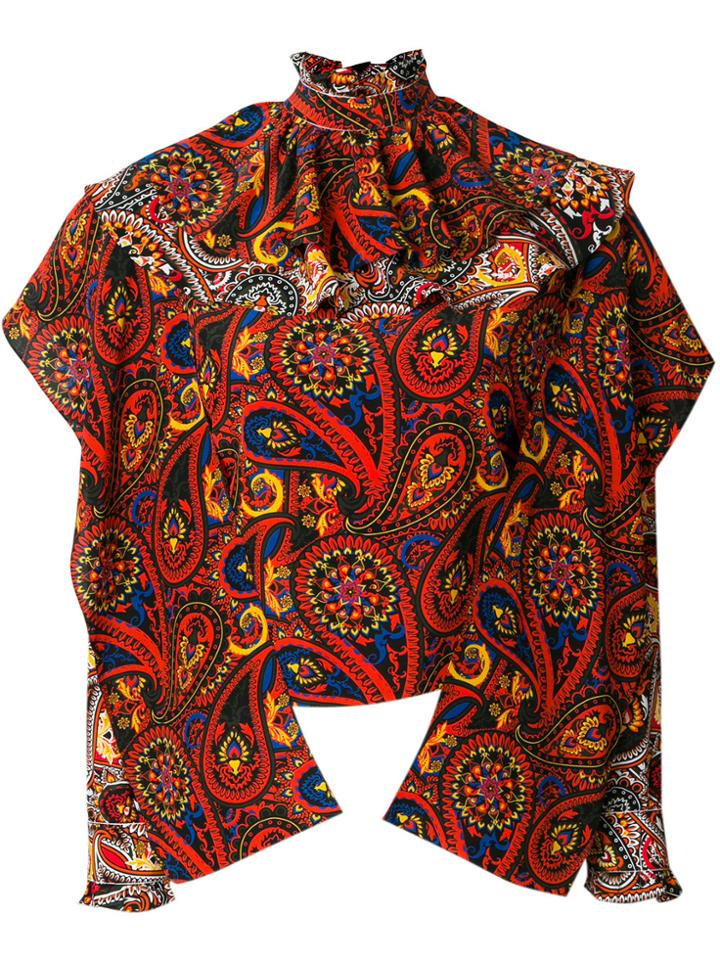 Jw Anderson Paisley Print Ruffle Top - Multicolour