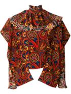 Jw Anderson Paisley Print Ruffle Top - Multicolour