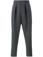 Curieux Pleated Tapered Trousers - Grey