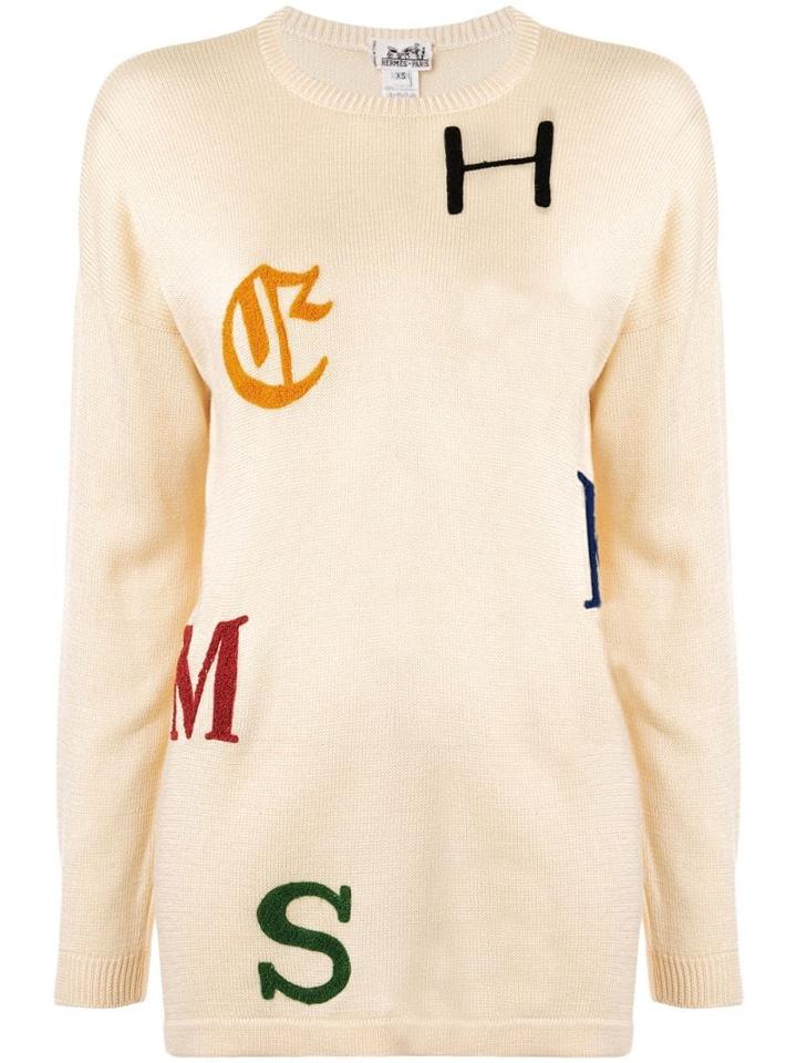 Hermès Pre-owned Logo Letters Embroidery Jumper - Neutrals