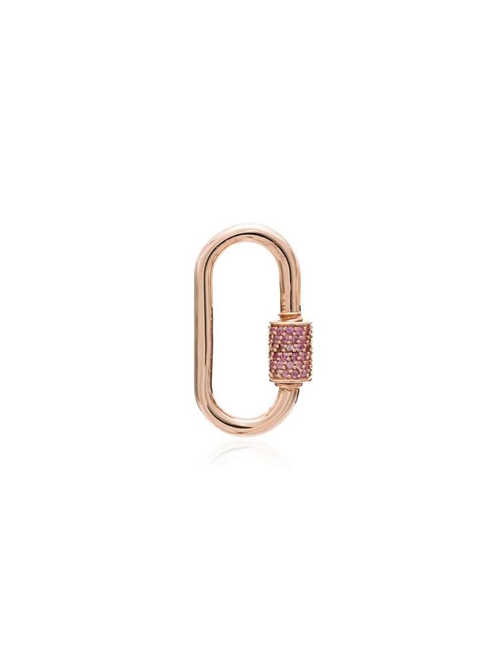 Marla Aaron 14k Rose Gold Sapphire Carabiner Charm - Metallic
