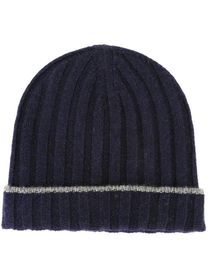 Brunello Cucinelli - Cashmere Ribbed Beanie - Men - Cashmere - M, Blue, Cashmere