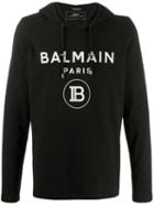 Balmain Balmain Logo Print Hoodie - Black