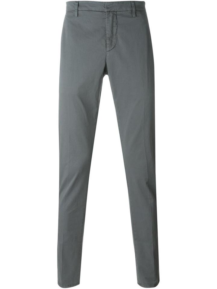 Dondup 'gaubert' Trousers, Men's, Size: 40, Grey, Cotton/spandex/elastane