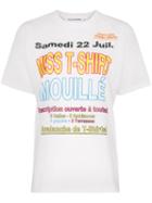 Filles A Papa Slogan-print Crew Neck T-shirt - White